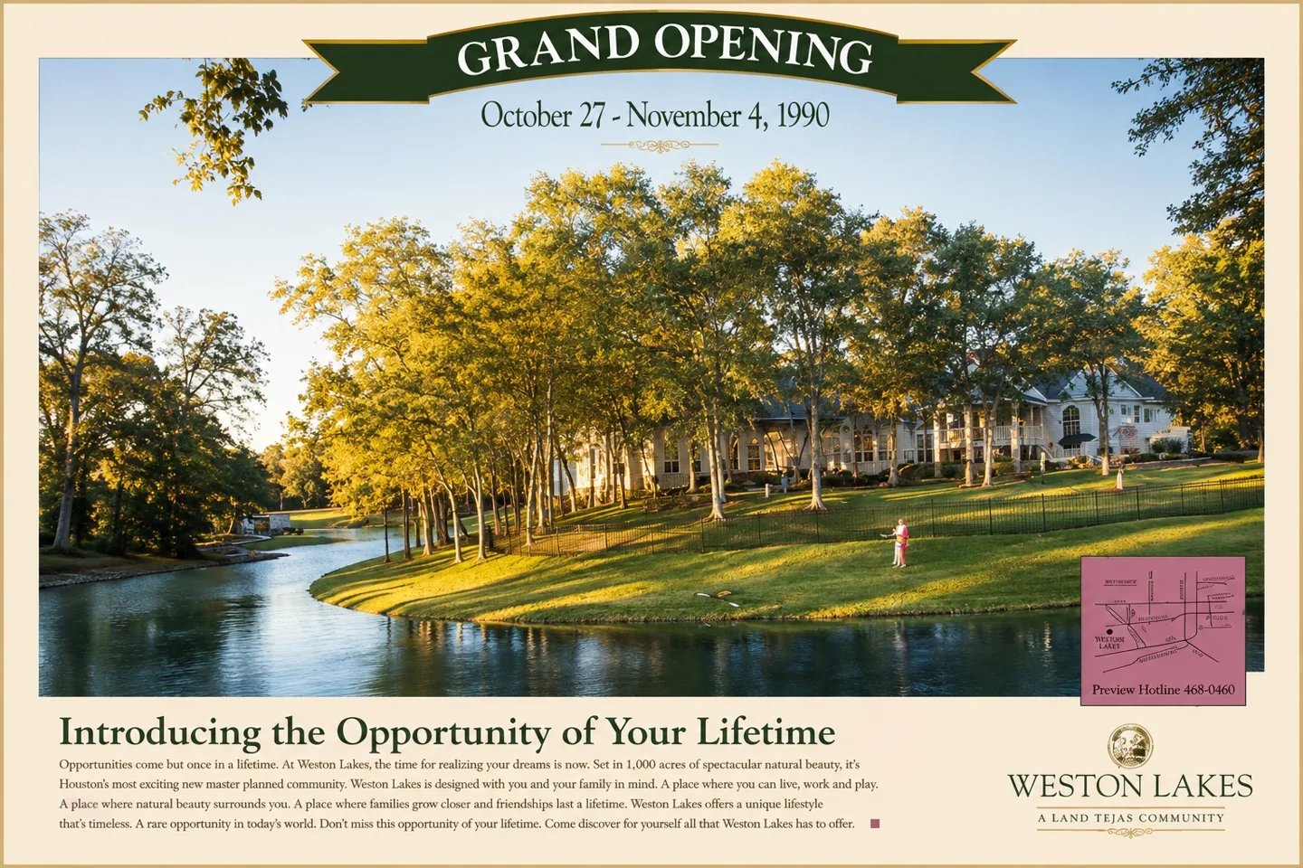 Weston Lakes grand opening advertisement for October 27 through November 4, 1990