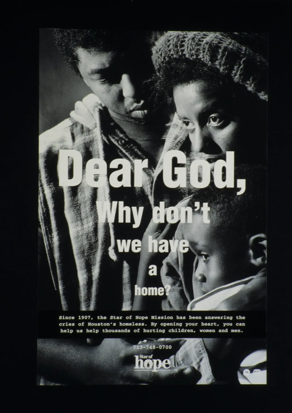 Original Star of Hope advertisement showing a mother and children with the campaign headline.